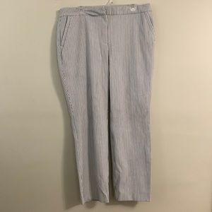 Chico’s blue/gray/white striped pants